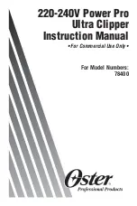 Oster 78400 Instruction Manual preview