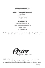 Preview for 105 page of Oster 78400 Instruction Manual