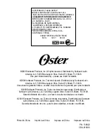 Предварительный просмотр 34 страницы Oster BVSTDC3401 Instruction Manual