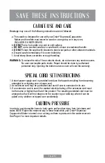 Предварительный просмотр 3 страницы Oster BVSTEM3199 Instruction Manual