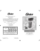 Oster BVSTMYB Series Instruction Manual preview