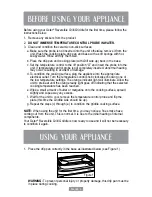 Предварительный просмотр 5 страницы Oster CKSTGR3007 Instruction Manual