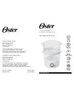 Oster food steamer User Manual preview