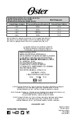 Preview for 16 page of Oster FPSTFP3322 Instruction Manual