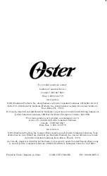 Предварительный просмотр 11 страницы Oster FPSTHBSS Series User Manual