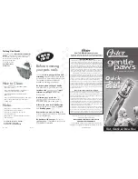 Oster gentle paws Quick Start Manual preview