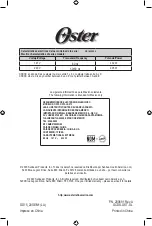 Preview for 16 page of Oster OD15 Instruction Manual