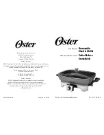 Oster Removable Electric Skillet User Manual предпросмотр