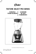 Oster Texture Select Pro Series User Manual предпросмотр