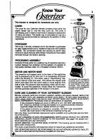 Предварительный просмотр 3 страницы Osterizer Liquefier Blender Recipe And Instruction Book