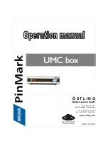 OSTLING PinMark UMC box Operation Manual preview