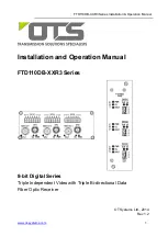 Предварительный просмотр 1 страницы OT Systems FTD110DB-SMR3 Installation And Operation Manual