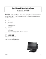 Предварительный просмотр 1 страницы OTEKsys OT15T User Manual & Installation Manual