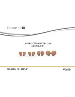 oticon HIT CIC Instructions For Use Manual preview