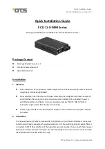 OTS EC1111-X-MINI Series Quick Installation Manual предпросмотр