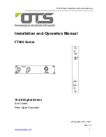 OTS FT200-SMR Installation And Operation Manual preview