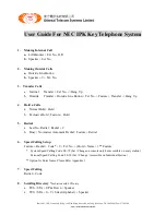 OTS NEC IPK User Manual preview