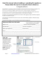 Preview for 2 page of Outdoor GreatRoom Company Crystal Fire Wave Series Manual