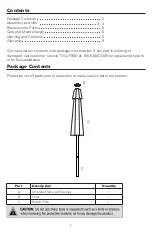 Preview for 2 page of Outdoor Home UMB-879625 Assembly & Care Instructions