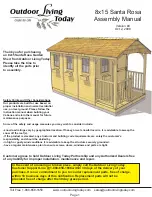 Outdoor living today 8x15 Santa Rosa Assembly Manual preview