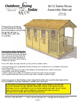 Preview for 1 page of Outdoor living today 8x15 Santa Rosa Assembly Manual