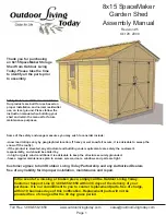 Outdoor living today 8x15 SpaceMaker Garden Shed Assembly Manual preview