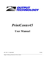 Output Technology PrintCenter45 User Manual предпросмотр