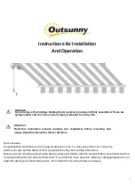 Preview for 1 page of Outsunny 840-149GN Instructions For Installation And Operation Manual