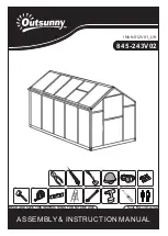 Outsunny 845-243V02 Assembly & Instruction Manual предпросмотр