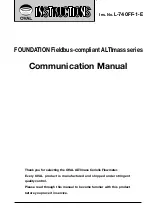 Предварительный просмотр 1 страницы Oval ALTImass Series Communications Manual