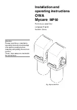 Предварительный просмотр 1 страницы OWA Mycare MP50 Installation And Operating Instructions Manual