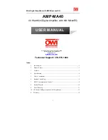 OWI AMP-MA40 User Manual preview