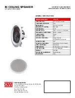 OWI IC6-710 Specifications предпросмотр