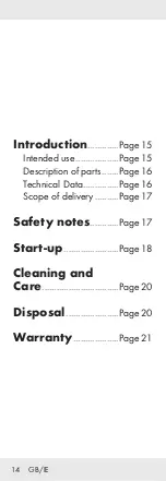 Предварительный просмотр 14 страницы OWIM SILVERCREST SLA 4.2 B2 Operation And Safety Notes