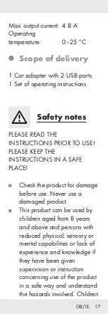 Предварительный просмотр 17 страницы OWIM SILVERCREST SLA 4.2 B2 Operation And Safety Notes