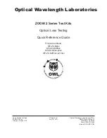 OWL ZOOM 2 Series Quick Reference Manual предпросмотр