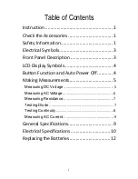 Preview for 3 page of Owon CM240 User Manual