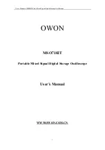 Preview for 1 page of Owon MSO7102T User Manual