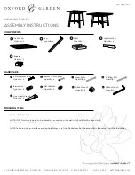 Предварительный просмотр 1 страницы Oxford Garden WEXFORD TABLE Assembly Instructions