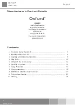 Preview for 2 page of Oxford Journey User Instruction Manual & Warranty