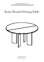 Preview for 1 page of OYOY Kotai Round Dining Table Assembly Instructions Manual