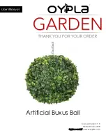 Предварительный просмотр 1 страницы Oypla GARDEN Artificial Buxus Ball User Manual