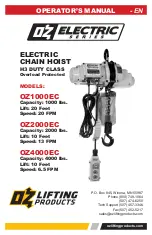 Preview for 1 page of OZ Lifting Products OZ1000EC Operator'S Manual