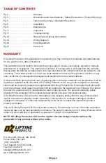 Preview for 2 page of OZ Lifting Products OZ1000EC Operator'S Manual