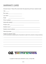 Preview for 22 page of Oz Theatre Screens Majestic Series Installation Manual