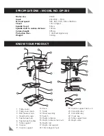 Предварительный просмотр 2 страницы Ozito DP-350 Instruction Manual