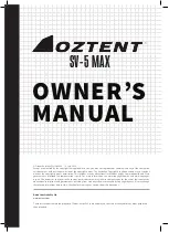 OZTENT SV-5 MAX Owner'S Manual preview