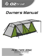 OZtrail PEAK TWIN DOME Owner'S Manual preview