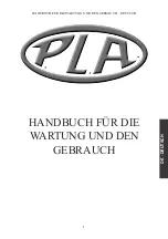 Preview for 95 page of P.L.A. Plasy Operating And Maintenance Manual