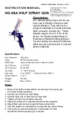 Paasche Airbrush HG-08A Instruction Manual preview